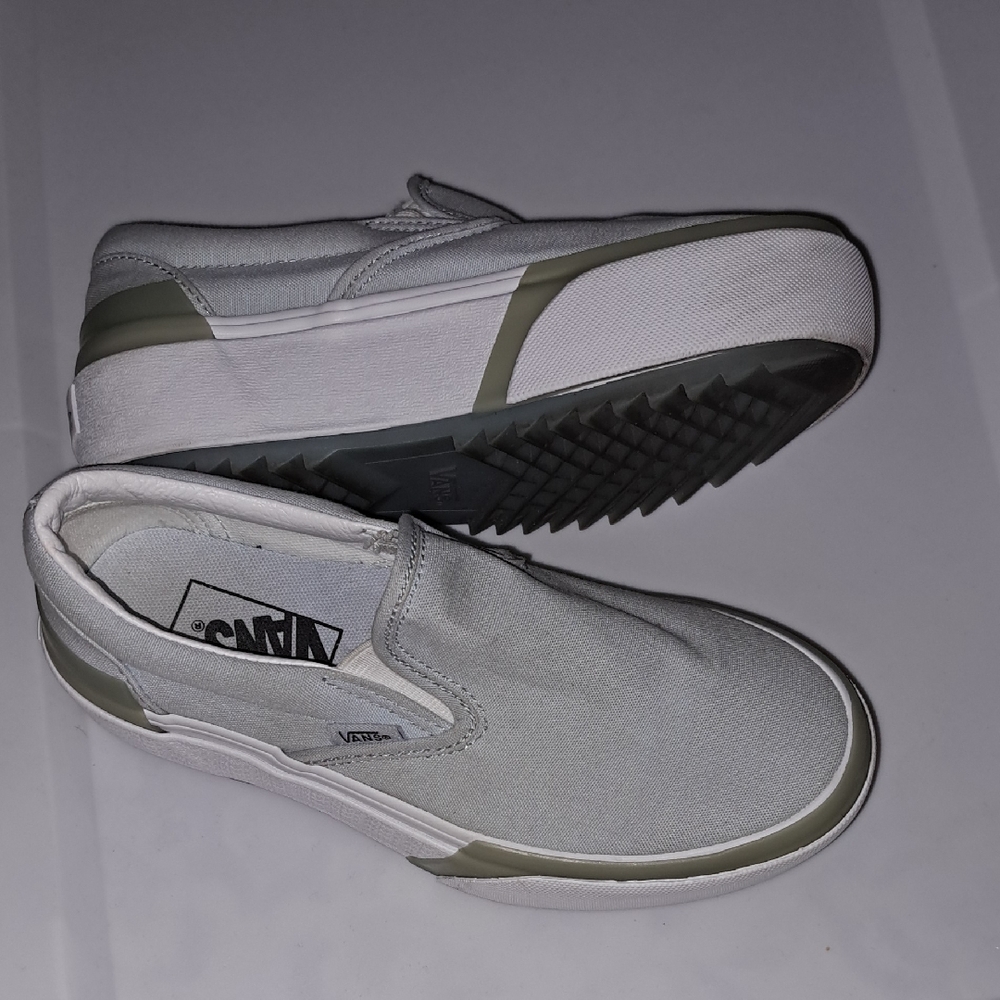 Vans Women's Gray and Olive Platform Sneakers